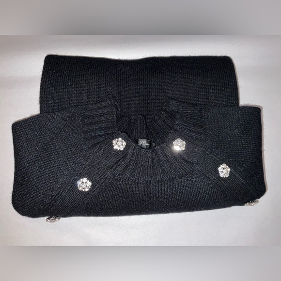 J Crew Sweater Dress - Black with jeweled embellishments - wool blend - nwt - XL - Picture 12 of 12